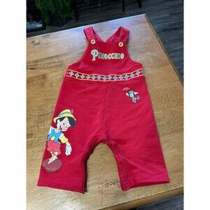 Disney Pinocchio and Jiminy Cricket Red infant overall one-piece 9 months